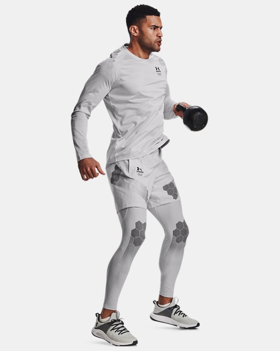 Men's UA HeatGear® ArmourPrint Leggings in Gray image number 3